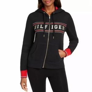 TOMMY HILFIGER SPORT BLACK ZIP-UP HOODIE - NWT